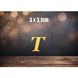 Litera T 3cm, czcionka Georgia kursywa, sklejka 3mm